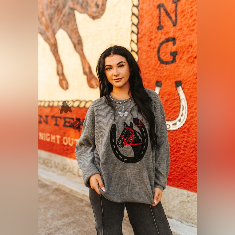 Vintage Luck Sweater - Grey
